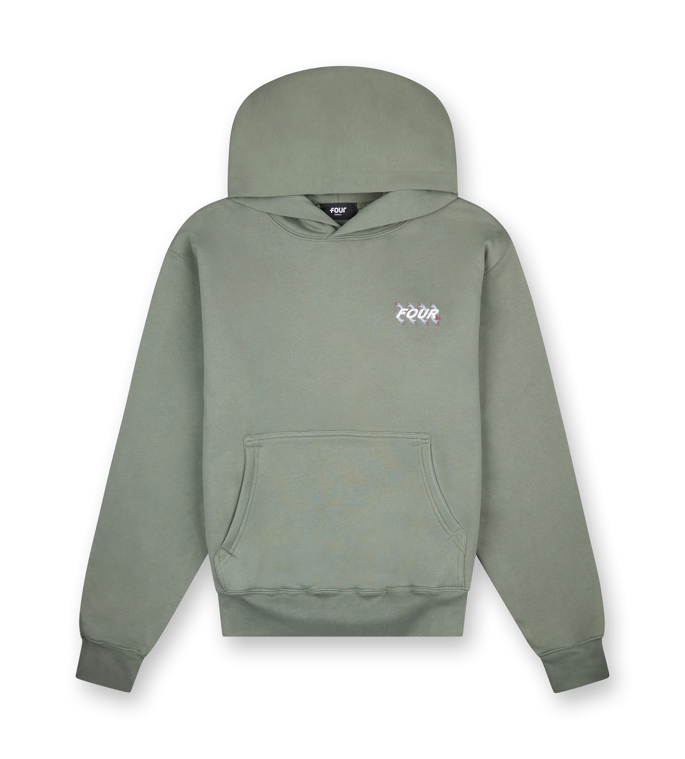 FOUR    Blurry Circles Double Layered Hoodie Agave Green