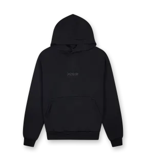 FOUR    Inside Out Regular Hoodie Black