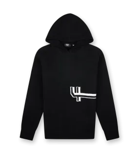 FOUR    Knitted Hoodie Black