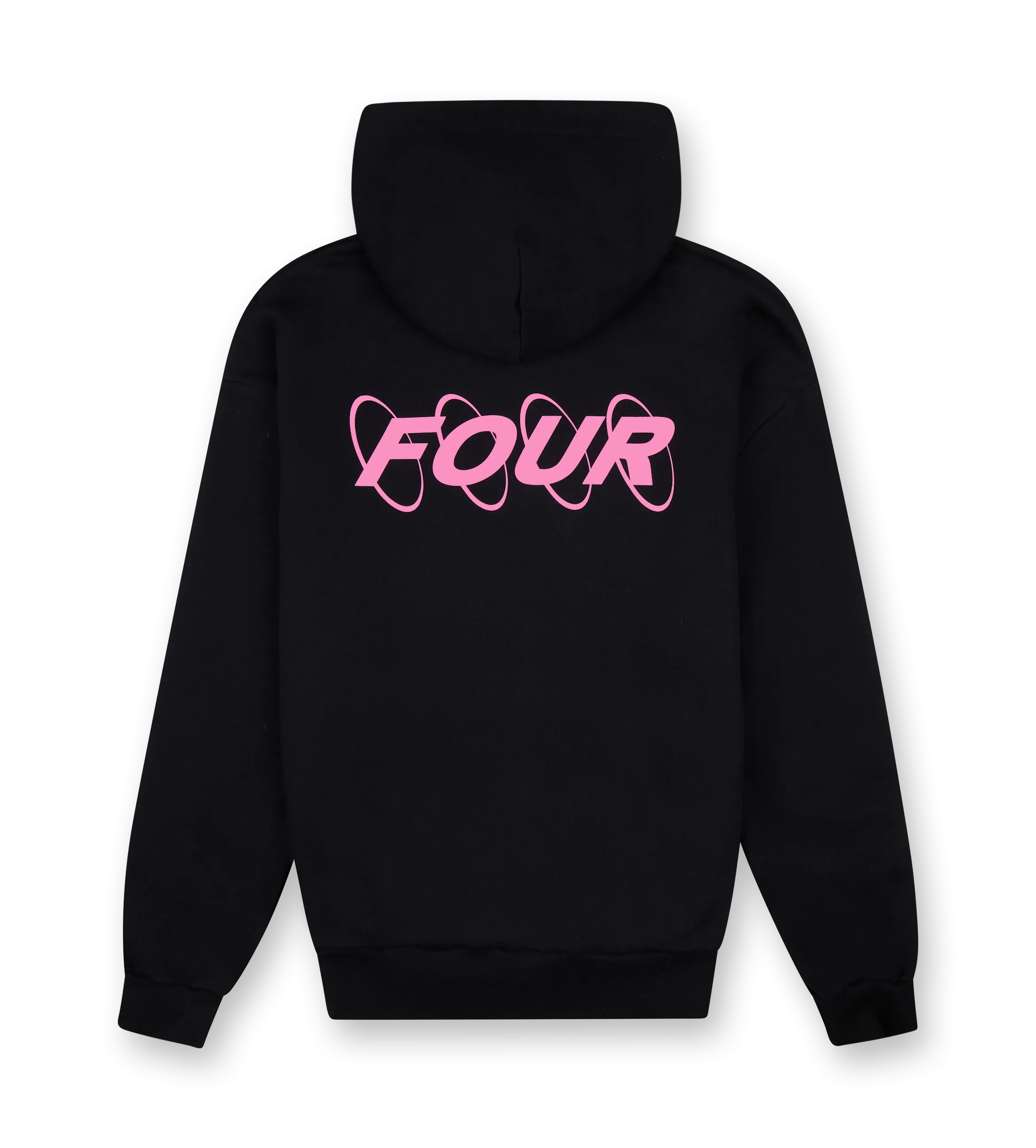 FOUR    Pink Circles Logo Hoodie Black