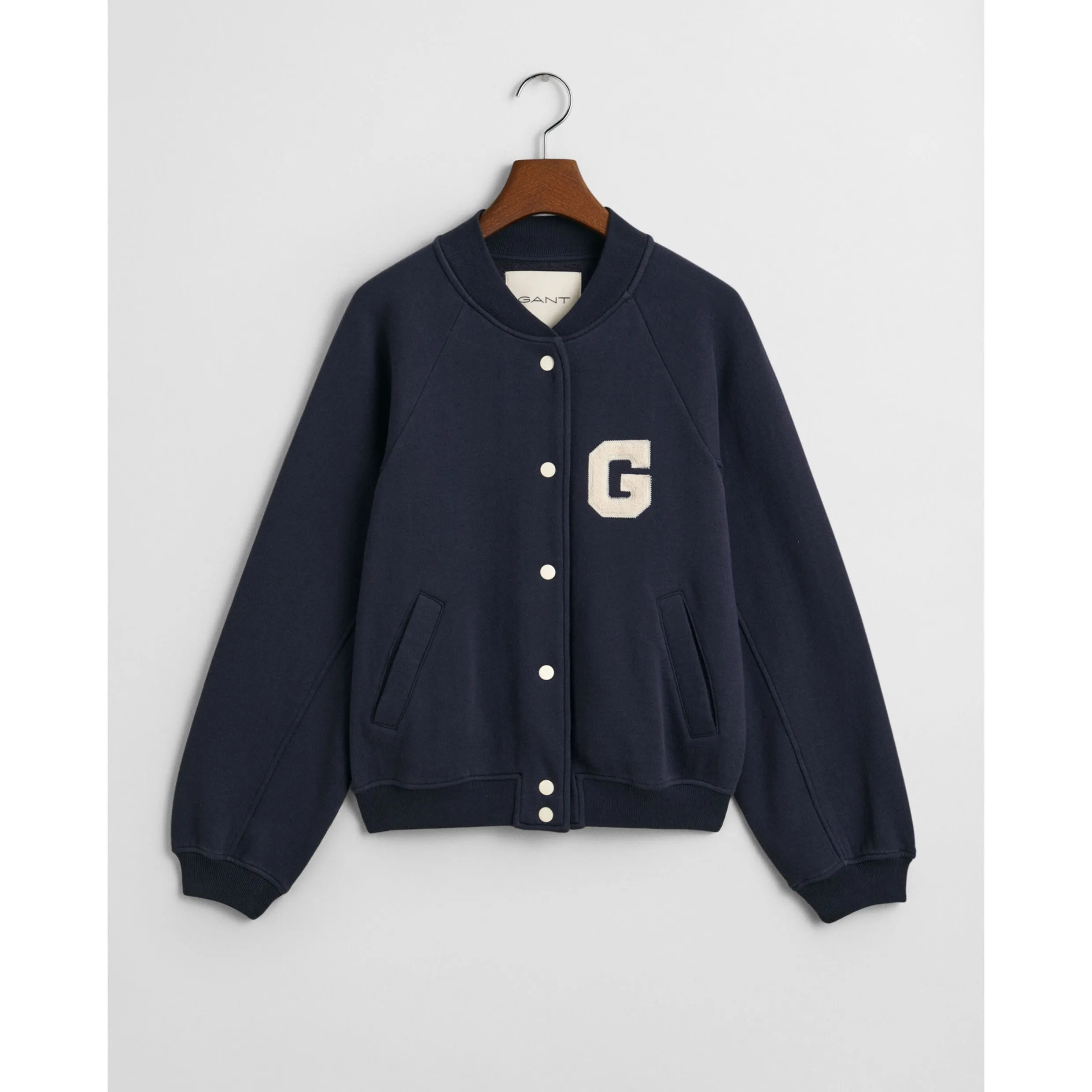 GANT Varsity G Badge Jersey Jacket In Evening Blue 4201237