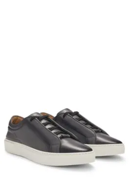 Gary low-top trainers in burnished leather