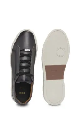 Gary low-top trainers in burnished leather