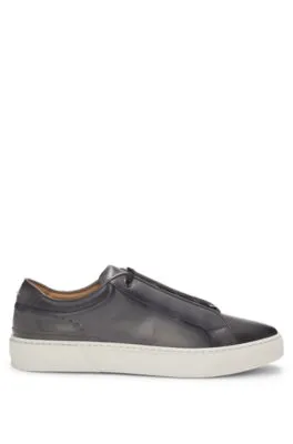 Gary low-top trainers in burnished leather