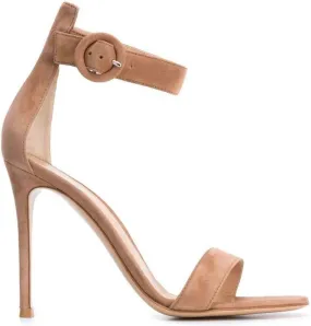 Gianvito Rossi Portofino 105mm suede sandals Neutrals