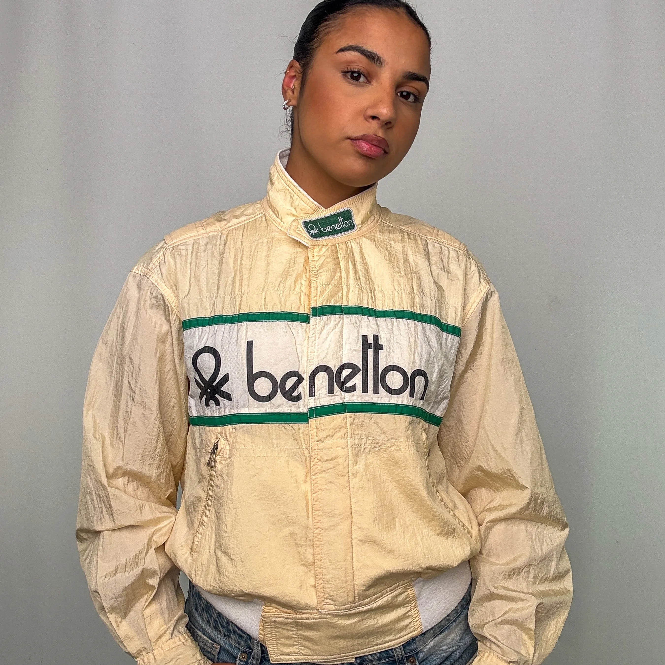 Gold y2ks United Colors of Benetton Track Jacket (S)