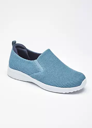 Grey Lightweight Memory Foam Slip-On Trainers by Cotton Traders | Look Again