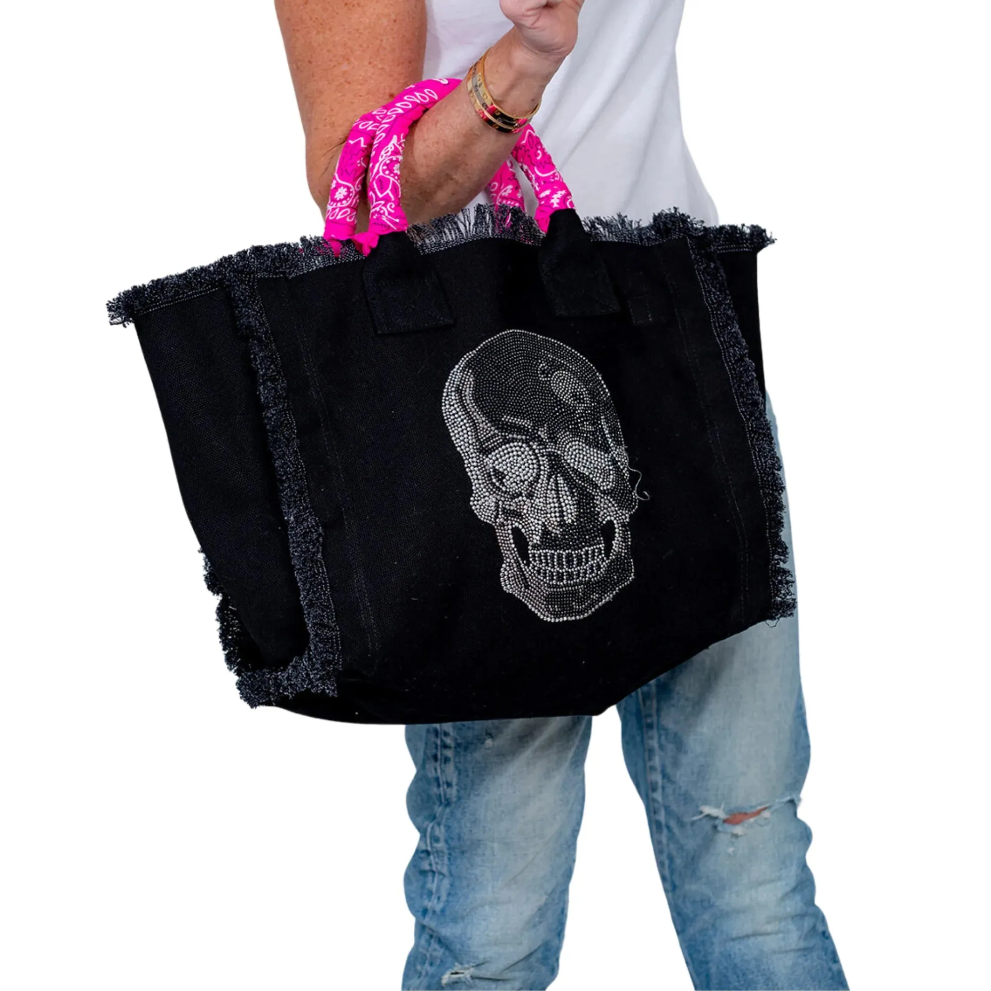 Hip Chik Black Skull Tote