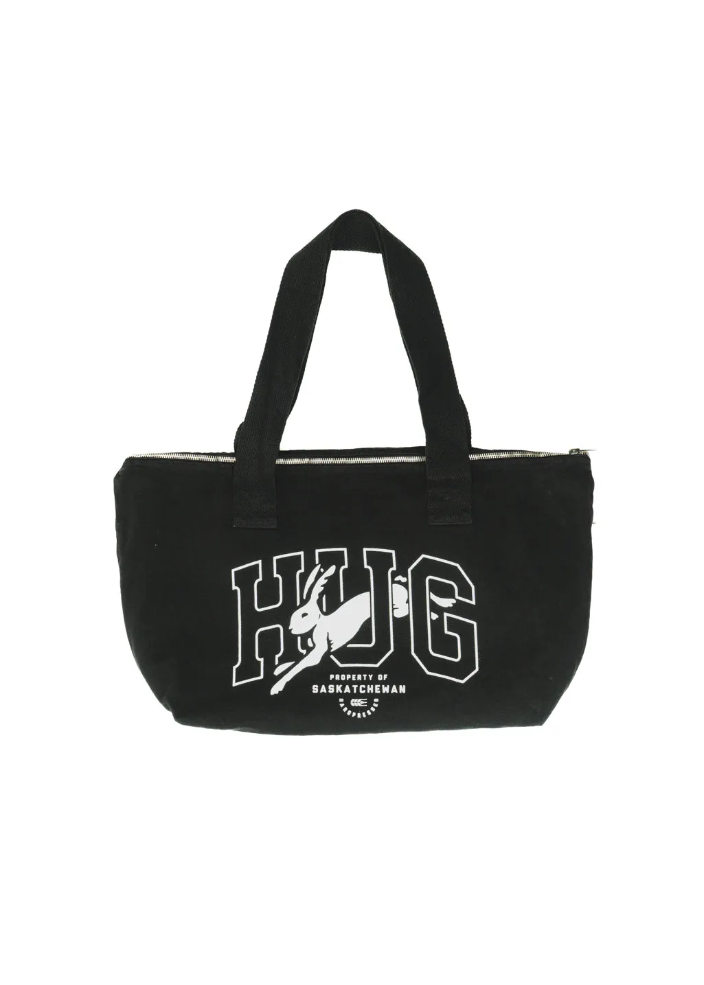 HUG Zippered Shoulder Tote | Black