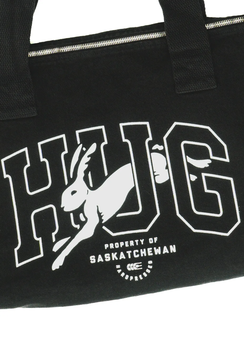 HUG Zippered Shoulder Tote | Black