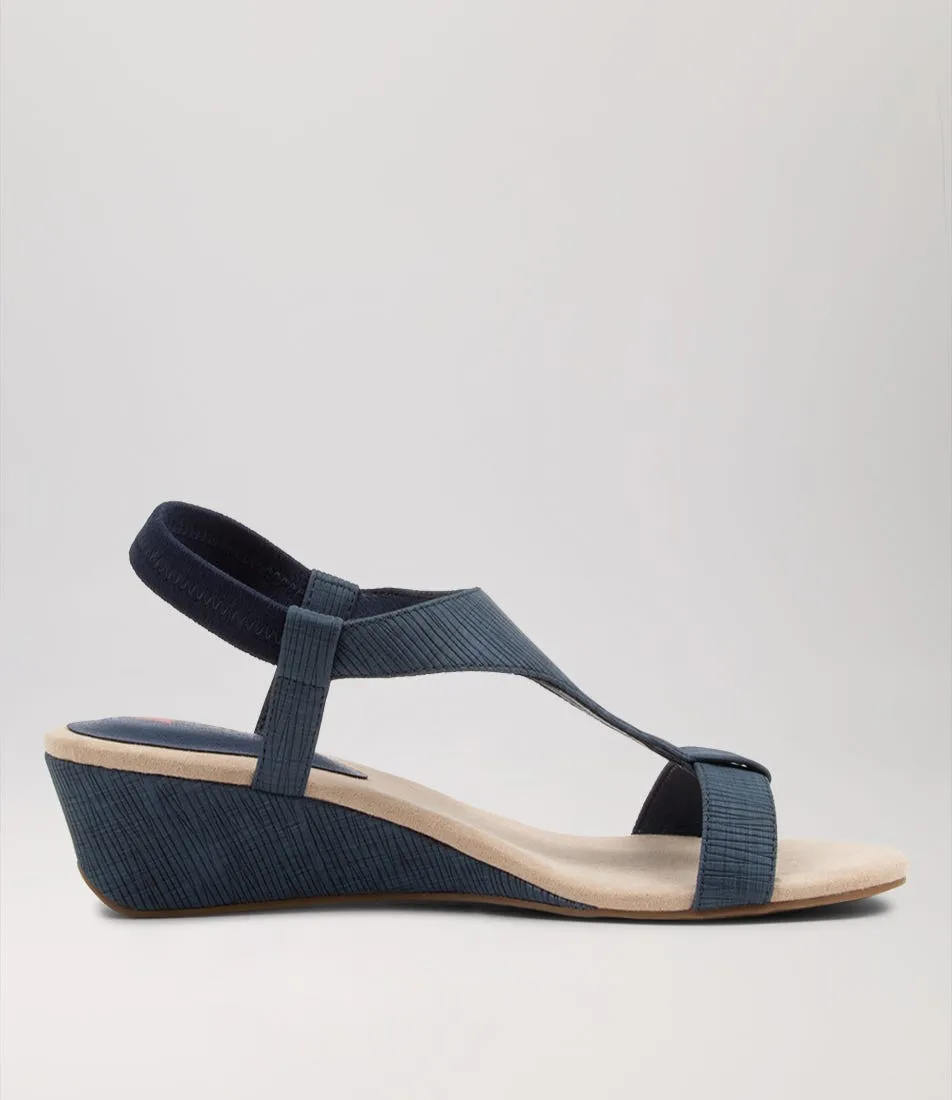 I LOVE BILLY Bunro Dark Blue Grid Sandals