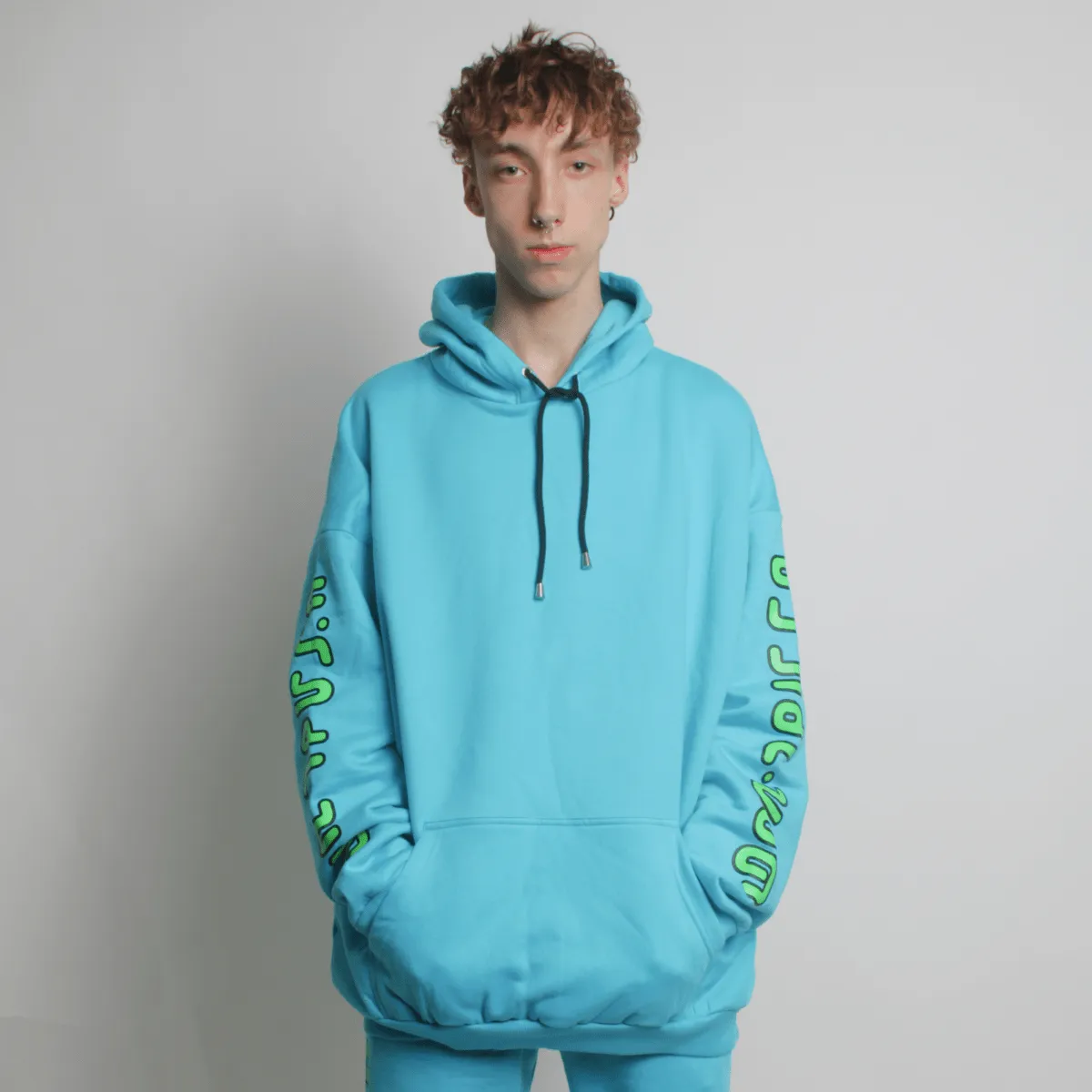 INVASION OVERSIZED HOODIE TURQUOISE