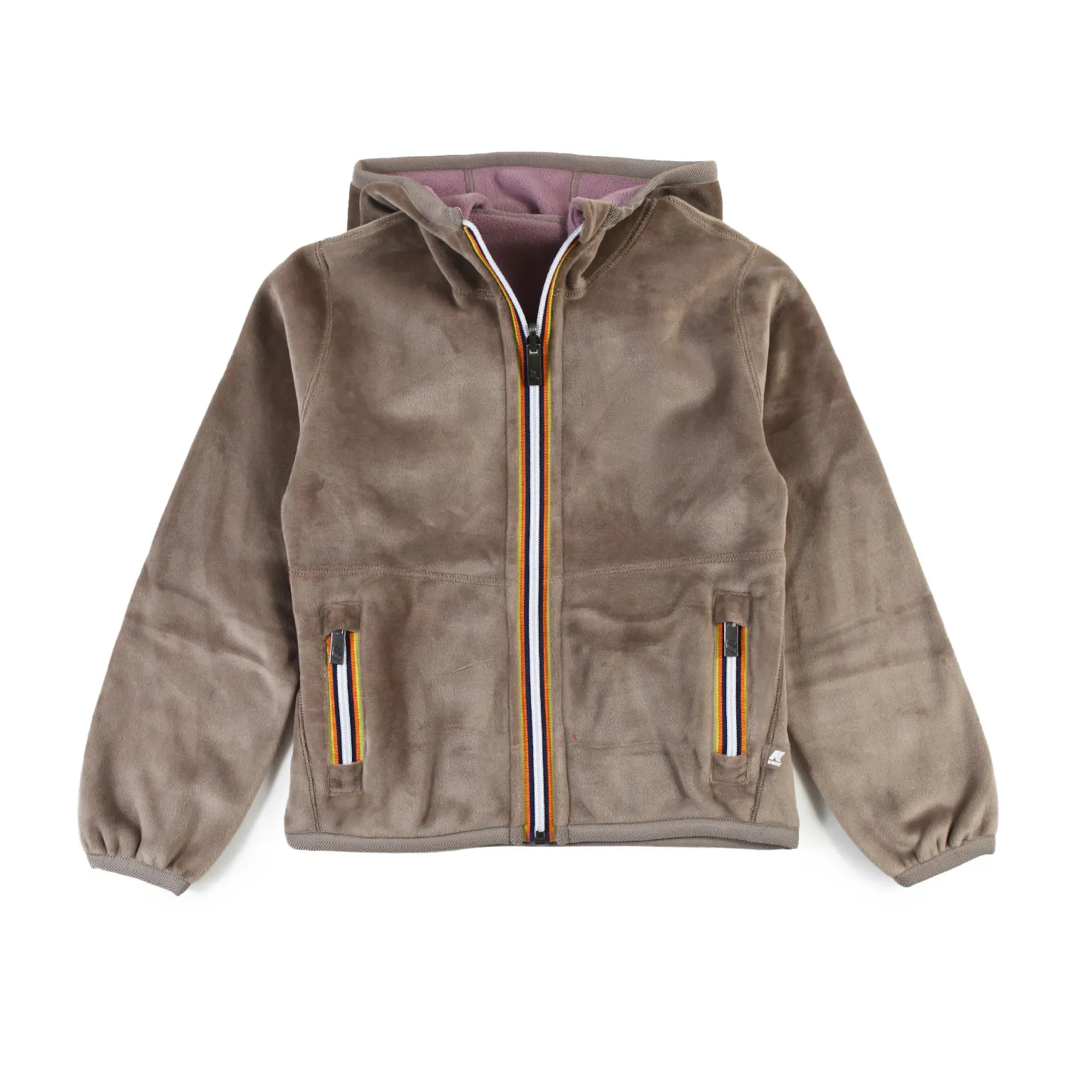 K-Way Taupe And Lilac Lily Velour Polar Double Jacket