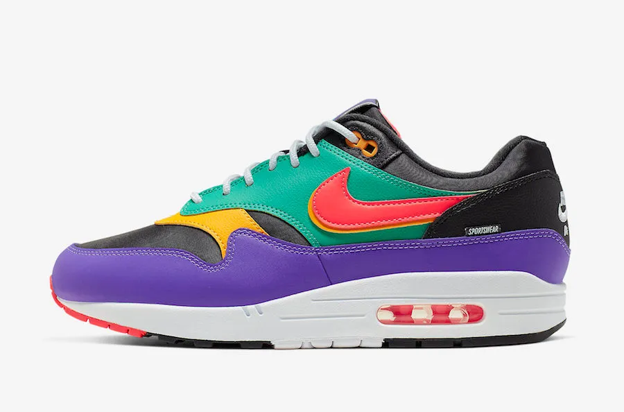 Kasina x Nike Air Max 1 SE Windbreaker Kinetic Green Psychic Purple University Gold AO1021-023