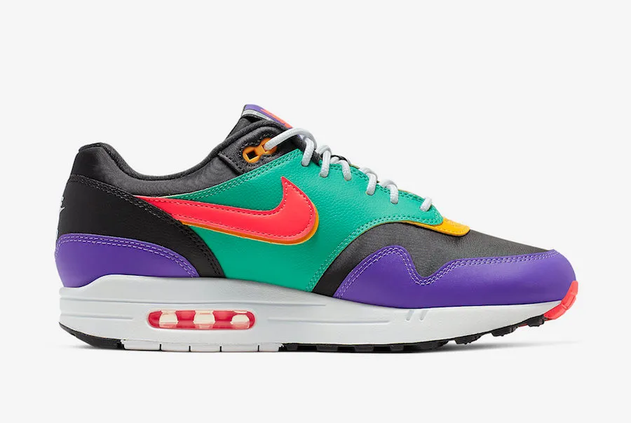 Kasina x Nike Air Max 1 SE Windbreaker Kinetic Green Psychic Purple University Gold AO1021-023