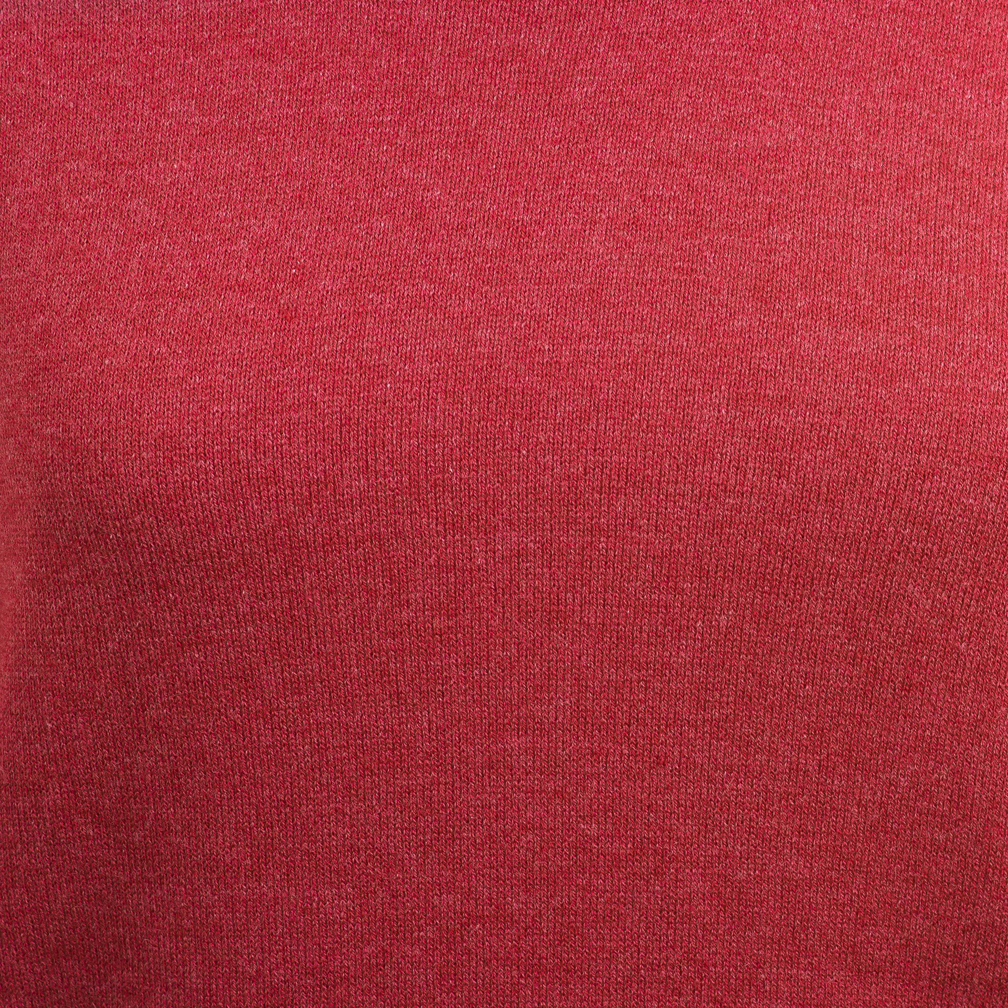 Knit Cotton Blend Pullover in Solid Cerise Red from Peru, 