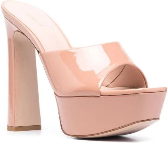 Le Silla patent leather platform sandals Neutrals