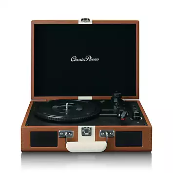 Lenco TT-120BNWH Suitcase Turntable with Bluetooth - Brown & White | Kaleidoscope