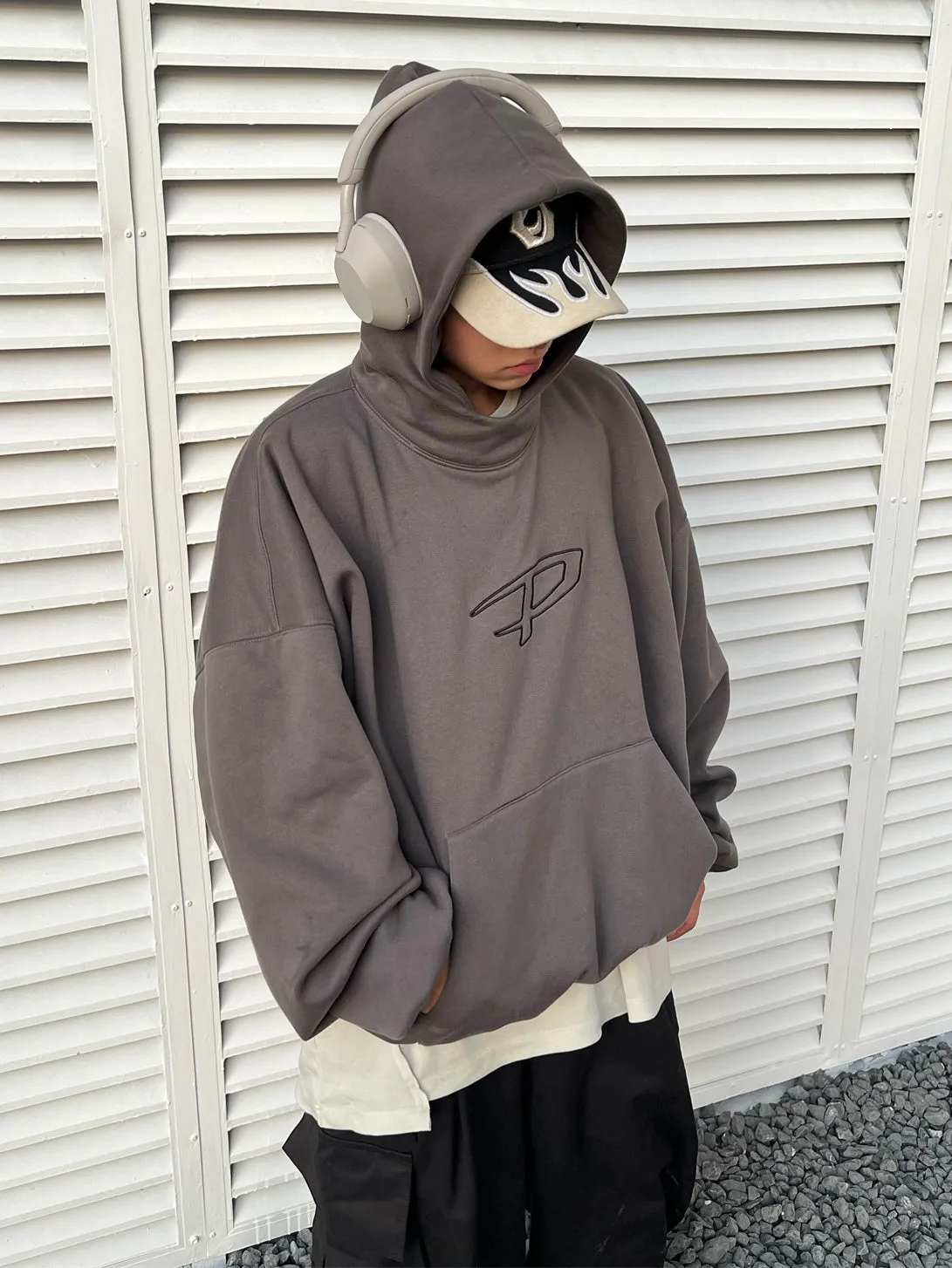 Letter Print Hooded Pullover