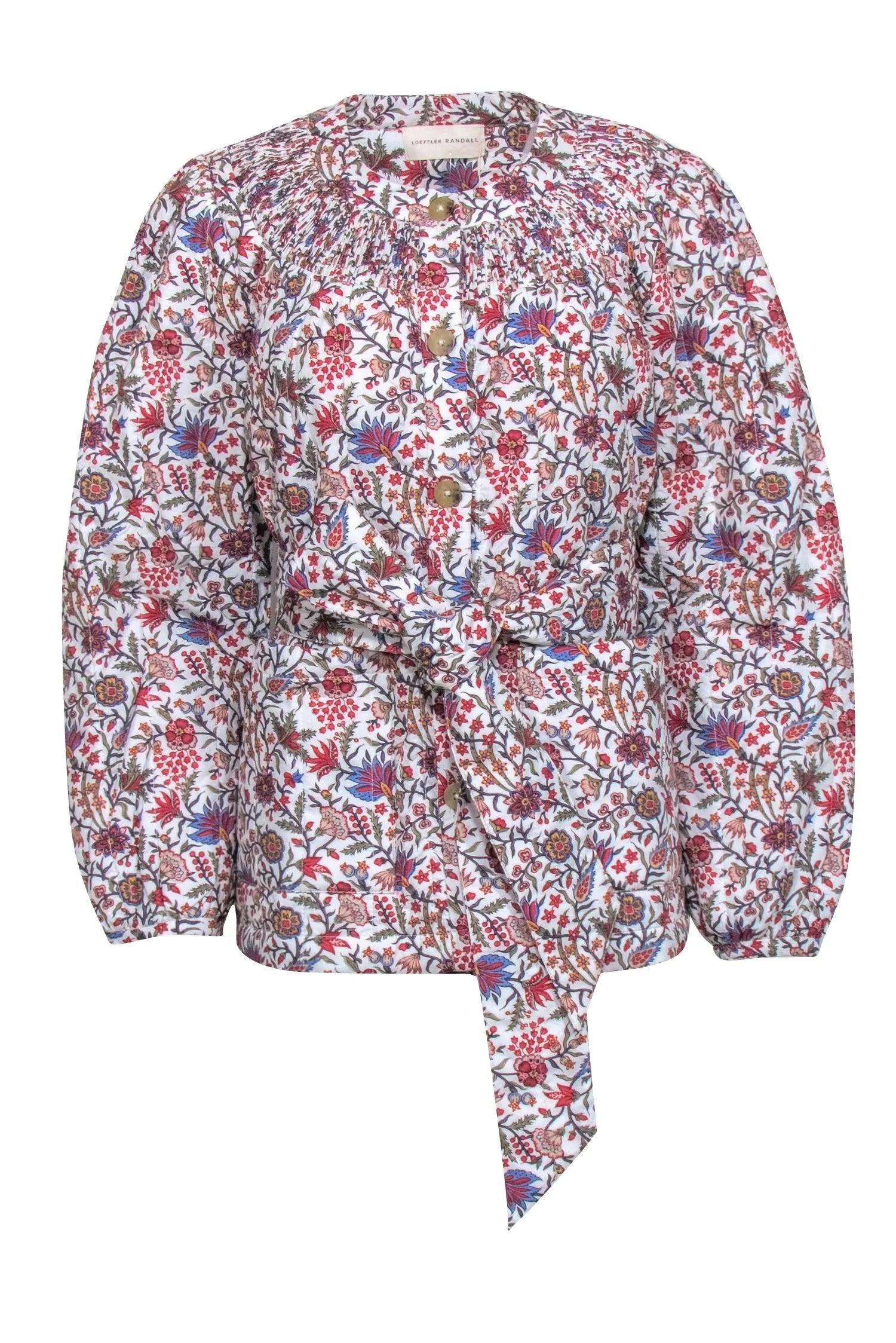 Loeffler Randall - White w/ Multi Color Floral Print Jacket Sz XS