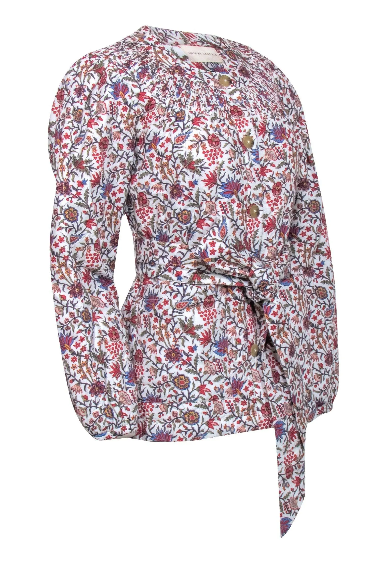 Loeffler Randall - White w/ Multi Color Floral Print Jacket Sz XS