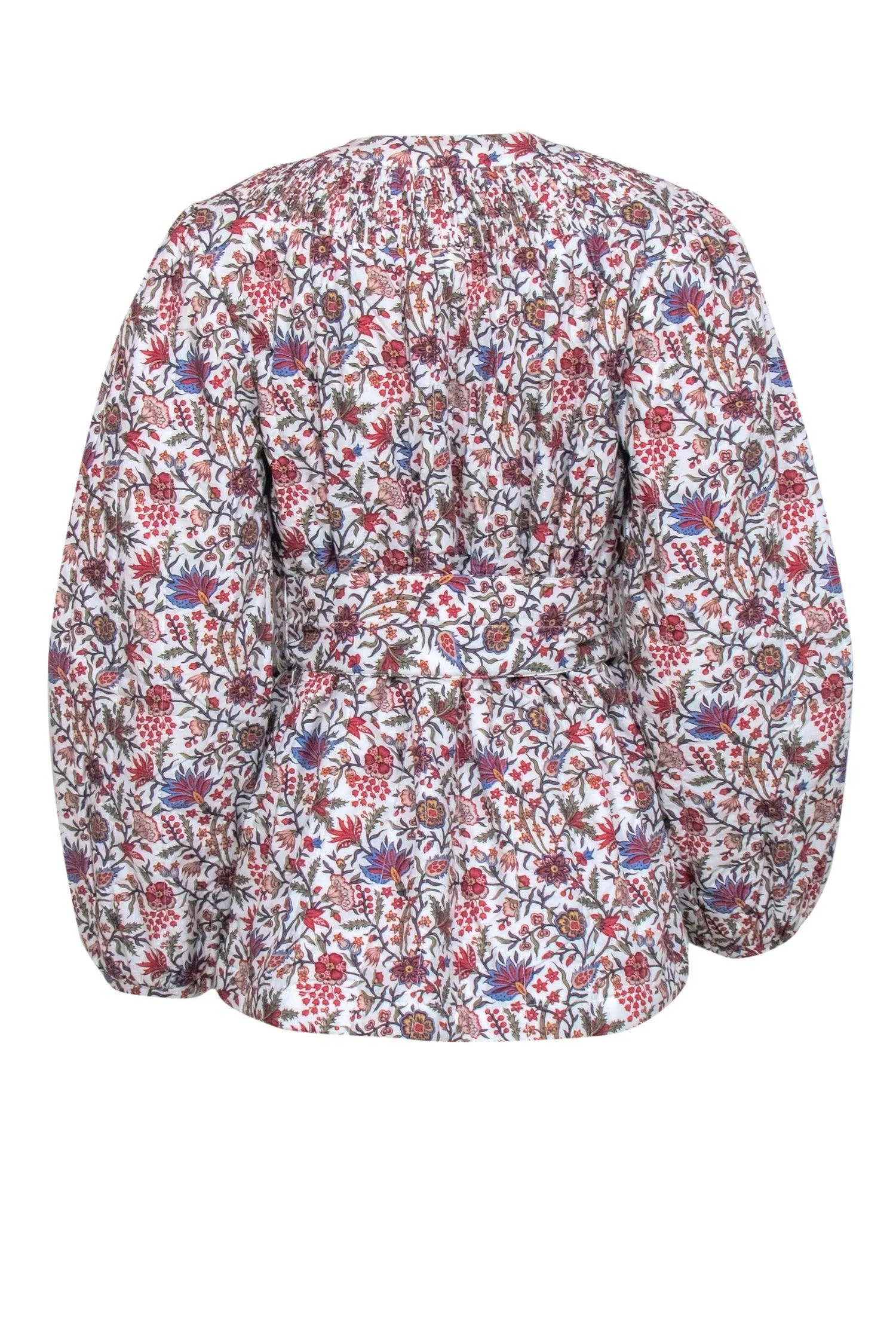 Loeffler Randall - White w/ Multi Color Floral Print Jacket Sz XS