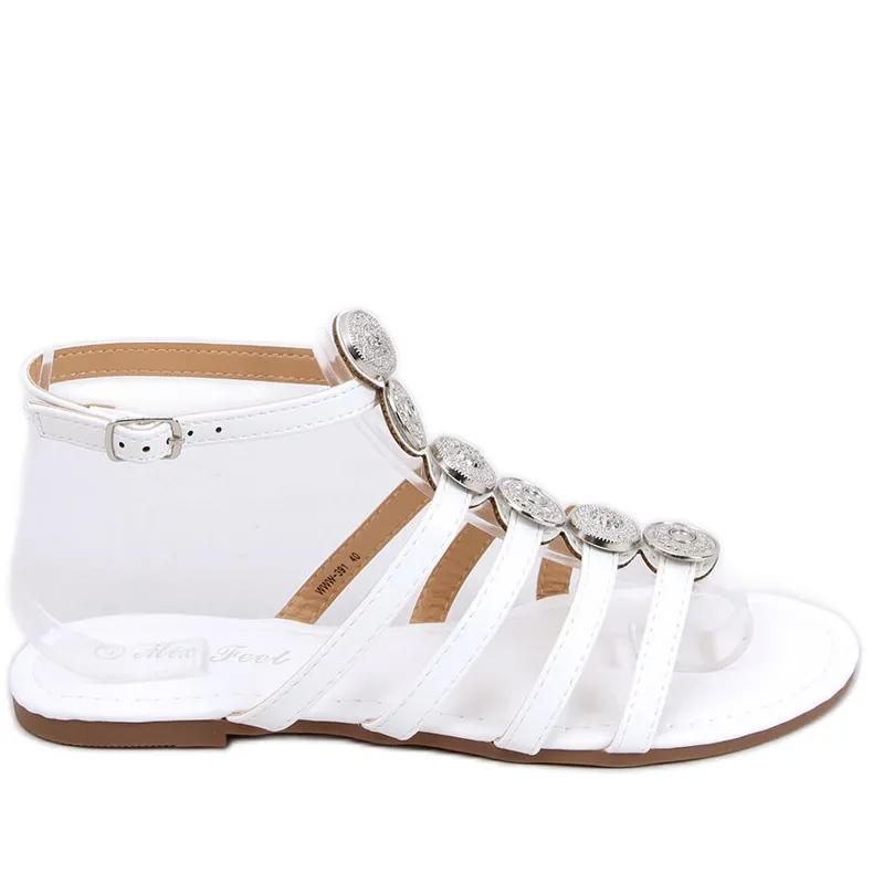 Logan White gladiator women's sandals