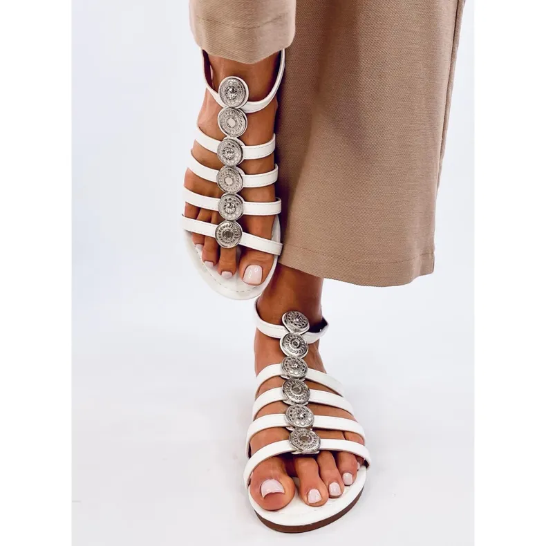 Logan White gladiator women's sandals