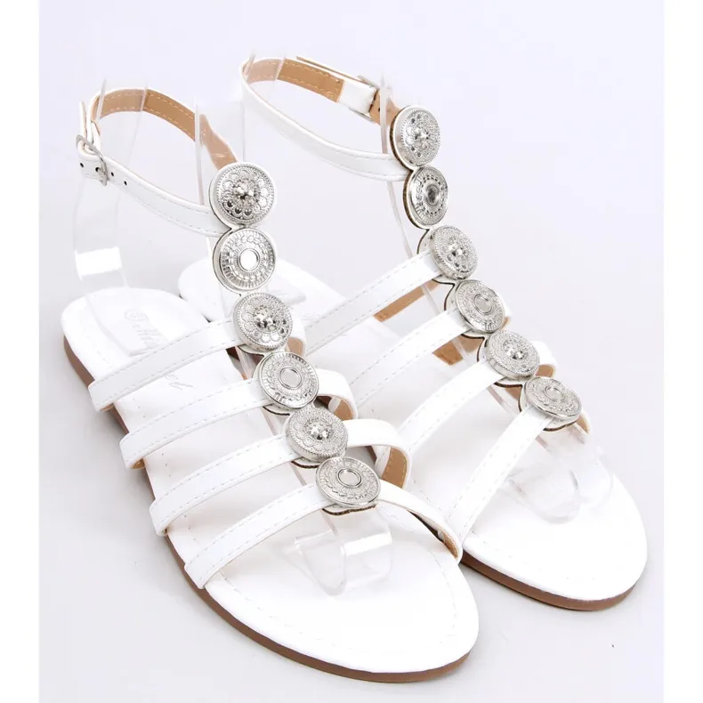 Logan White gladiator women's sandals