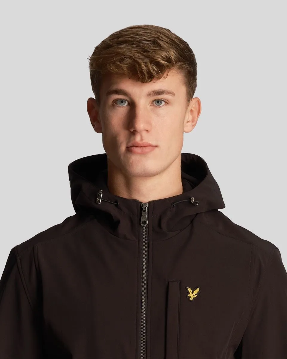 Lyle & Scott Hooded Lightweight Softshell Jacket Jet Black