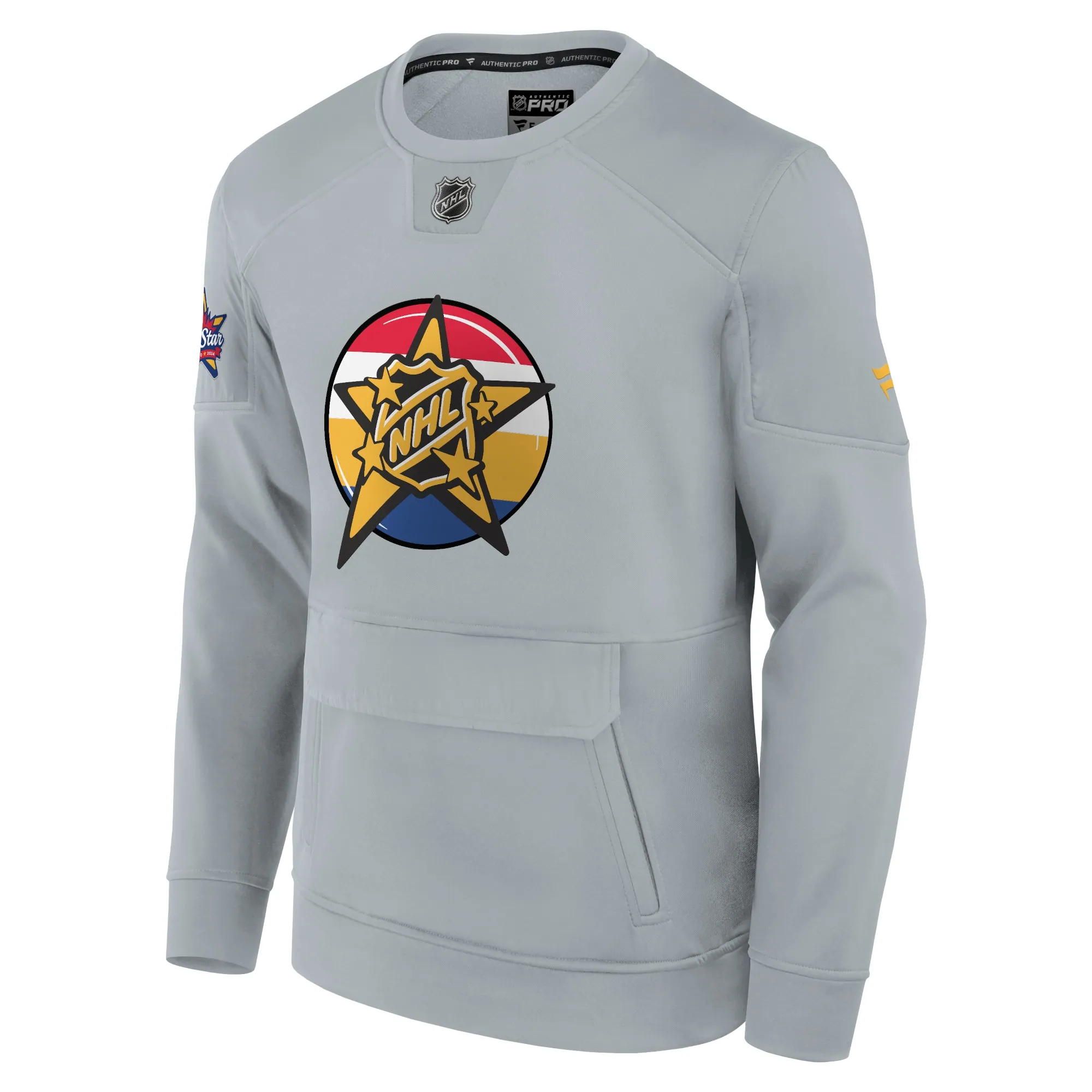 Men's  Fanatics Gray 2024 NHL All-Star Game Authentic Pro Tech Fleece Pullover Sweatshirt