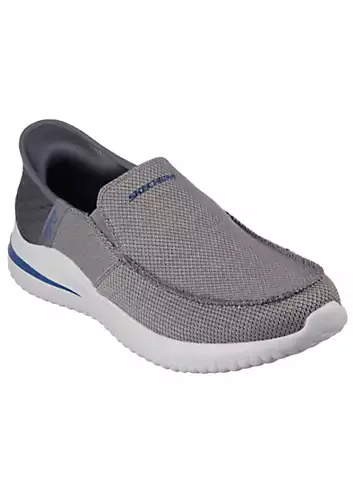 Mens Grey Knit Slip-Ins Delson 3.0 Cabrino Trainers by Skechers | Look Again