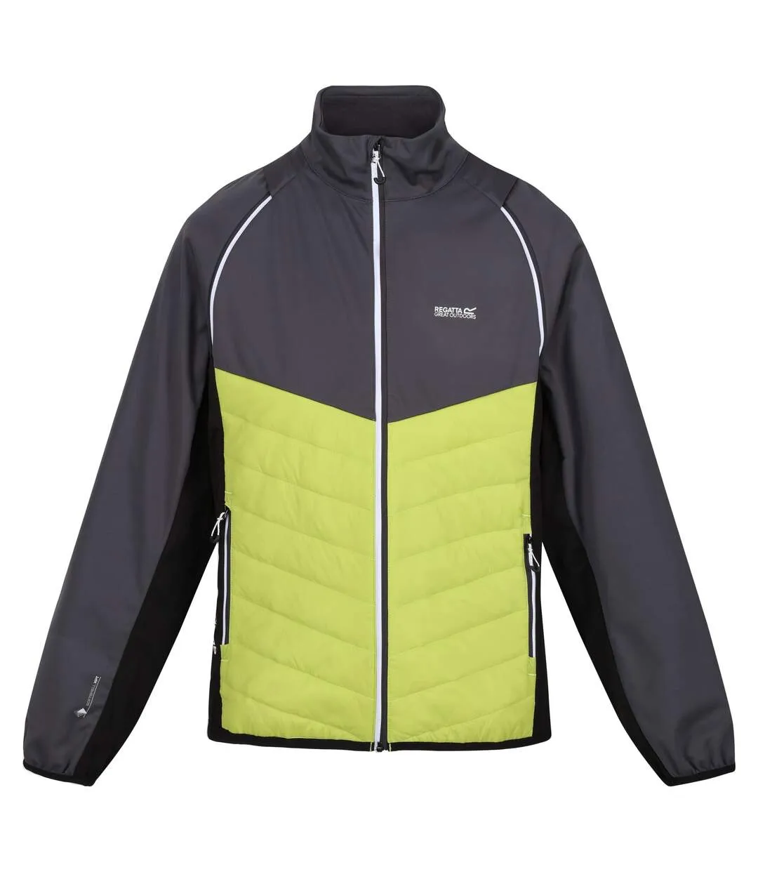 Mens steren hybrid soft shell jacket seal grey/green algae Regatta