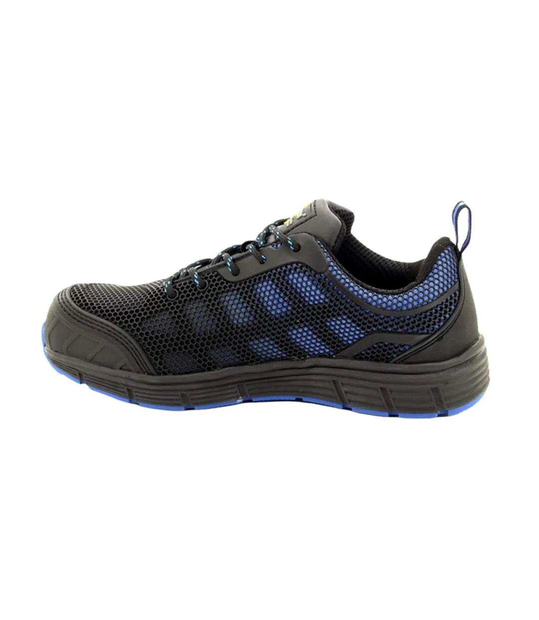 Mens super light safety trainers with safety toe cap black/blue Grafters