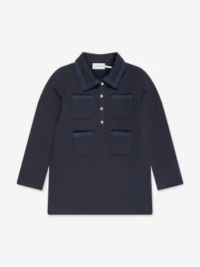 Moncler Enfant Girls Pocket Polo Dress in Navy