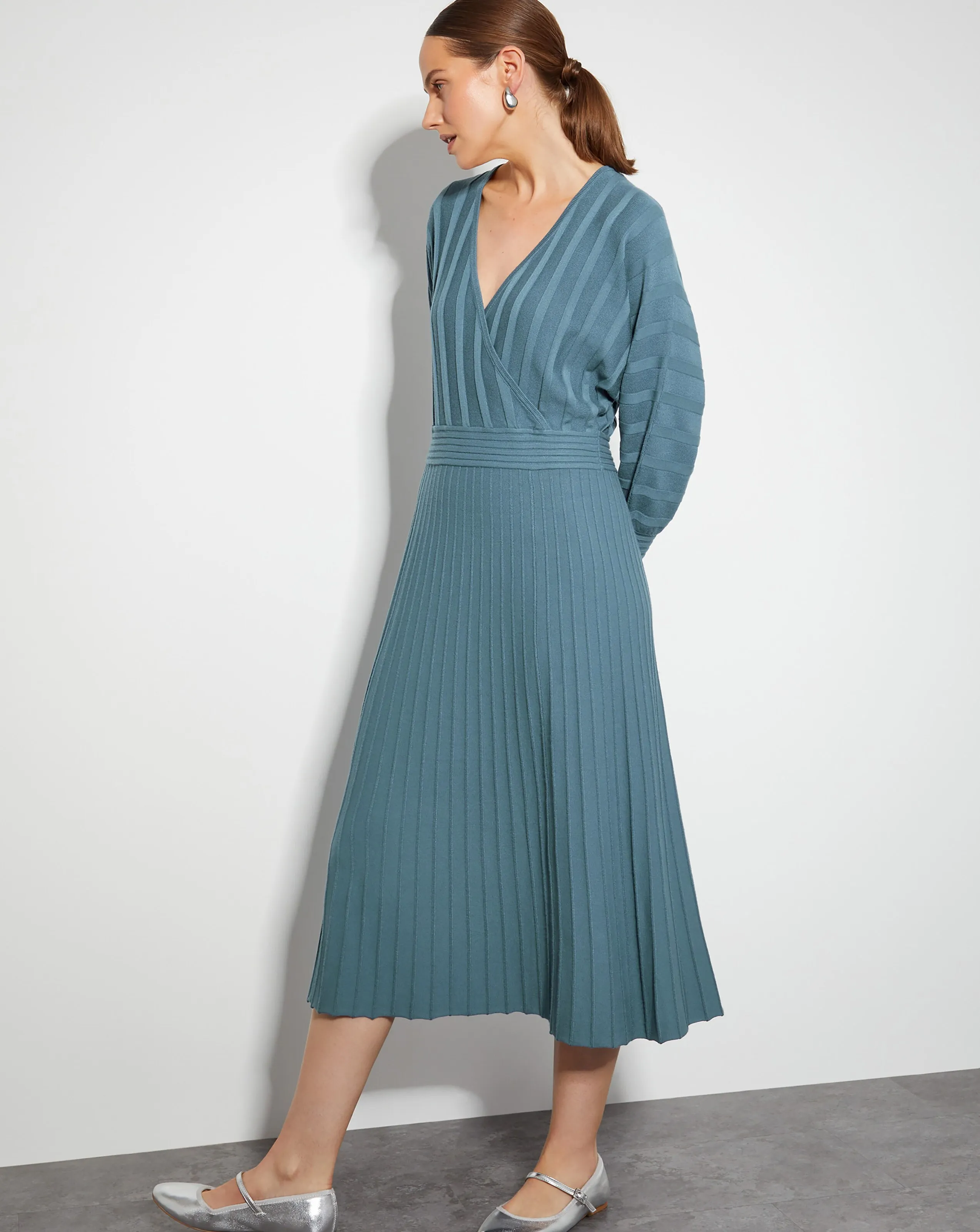 Monsoon Wynn Knit Wrap Midi Dress | Simply Be