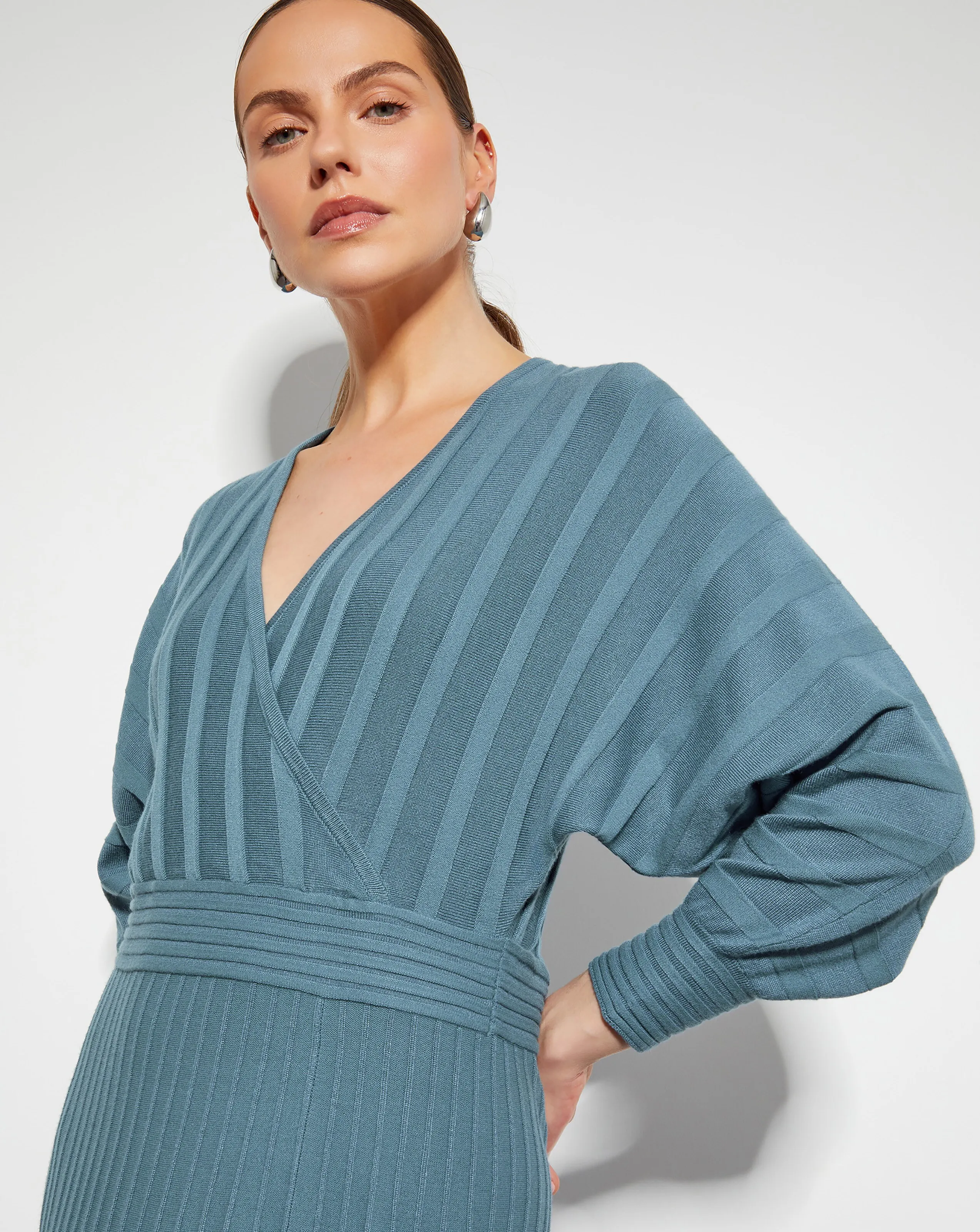 Monsoon Wynn Knit Wrap Midi Dress | Simply Be