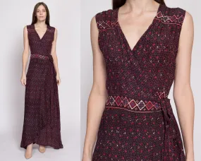 Natalie Martin Silk Maxi Wrap Dress - Small