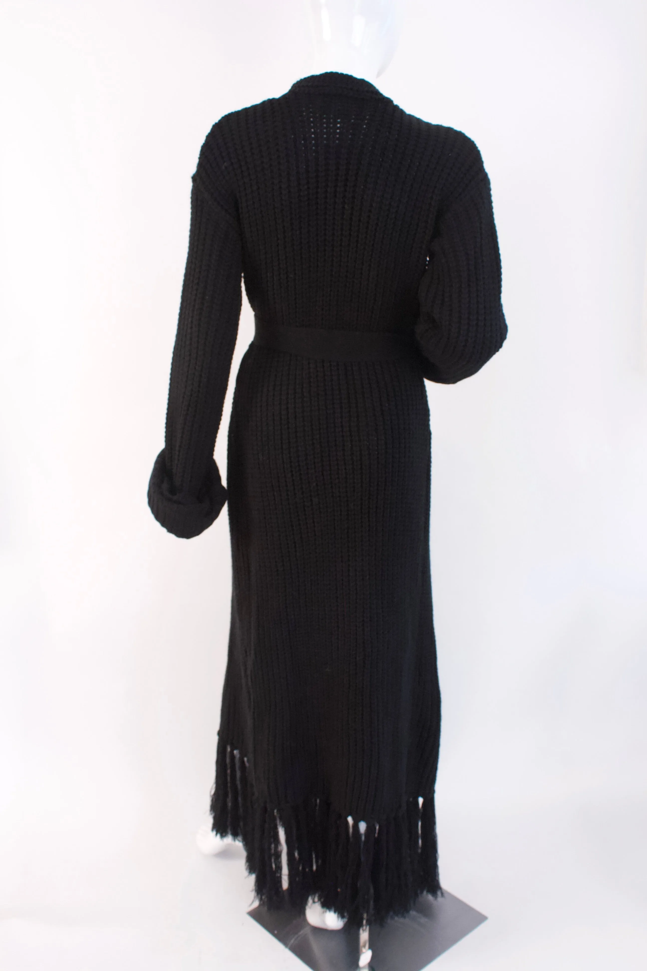 New HANIFA Black Knit Miya Wrap Dress