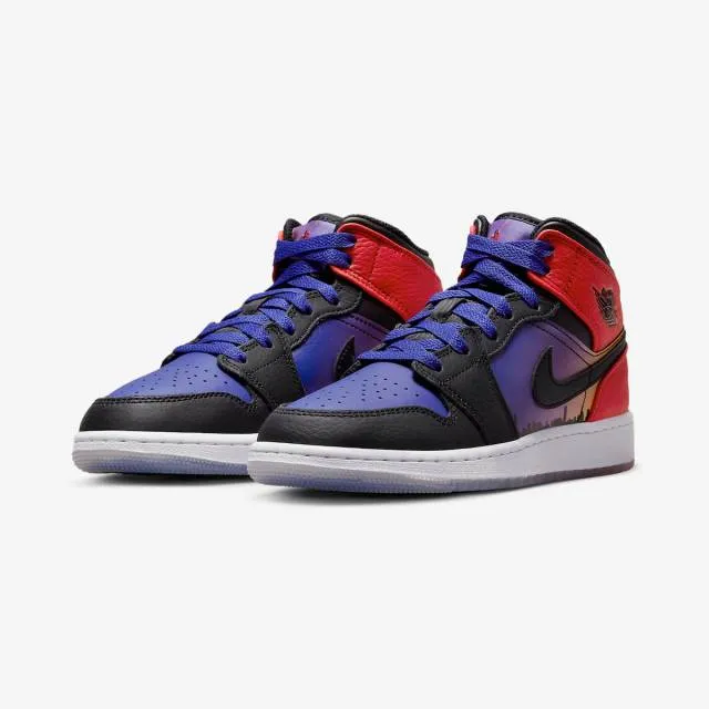 Nike air jordan 1 mid gs (skyline/ blue/ concord/ black/ university red/ psychic purple/ peach cream