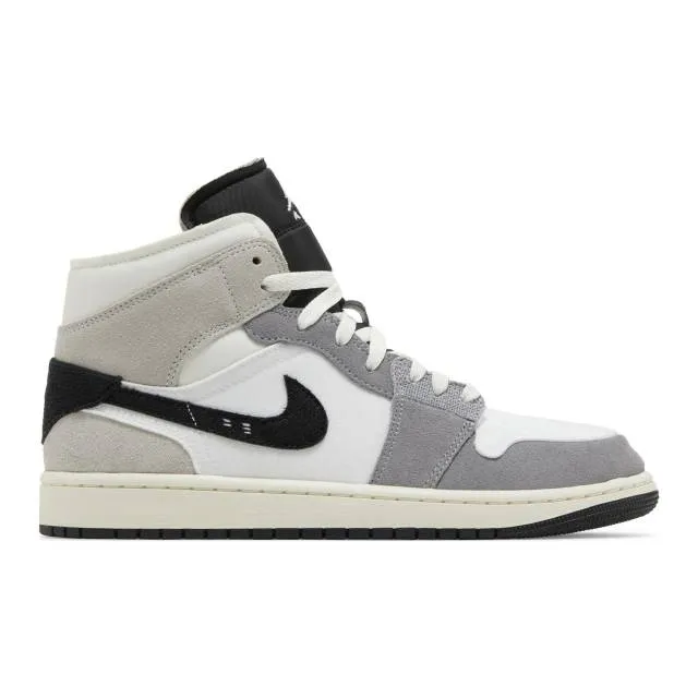 Nike air jordan 1 mid se craft (inside out cement grey/ cement grey/ black/ white/ tech grey/ sail)