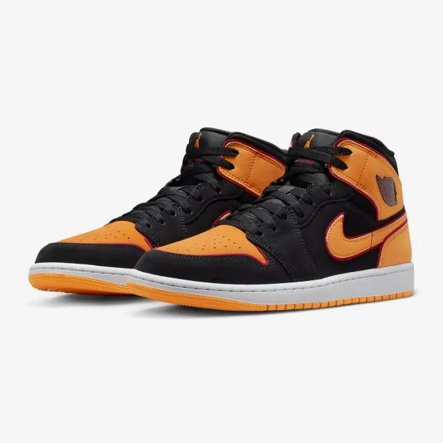 Nike air jordan 1 mid se (vivid orange/ black/ vivid orange/ cardinal red/ white) men us 8-13 fj4923