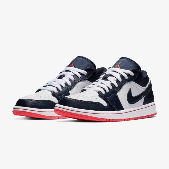 Nike air jordan 1 retro low (obsidian ember/ blue/ obsidian/ ember glow/ white) men us 8-13 553558-4