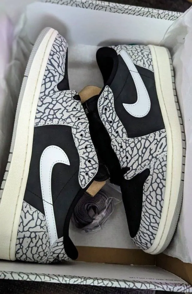 Nike air jordan 1 retro low og black cement elephant