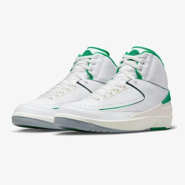 Nike air jordan 2 retro (lucky green/ white/ lucky green/ sail/ light steel grey) men us 8-13 dr8884