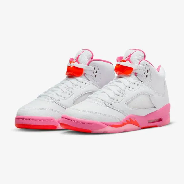 Nike air jordan 5 retro gs (pinksicle/ white/ pink/ safety orange) big kids 3.5y-7y 440892-168