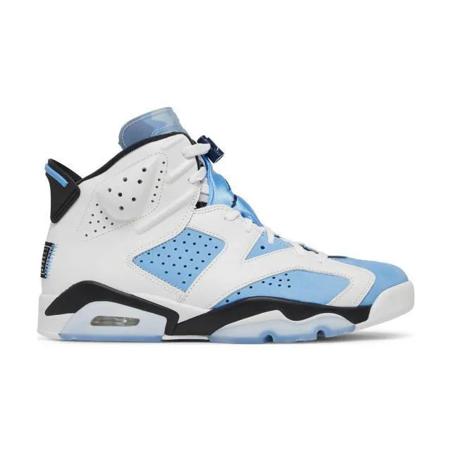 Nike air jordan 6 retro (unc home/ unc white/ university blue/ white/ college navy/ black) men us 8-