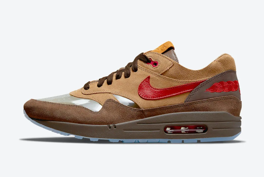 Nike Air Max 1 CLOT Kiss of Death CHA Rocky Tan Sport Red DD1870-200