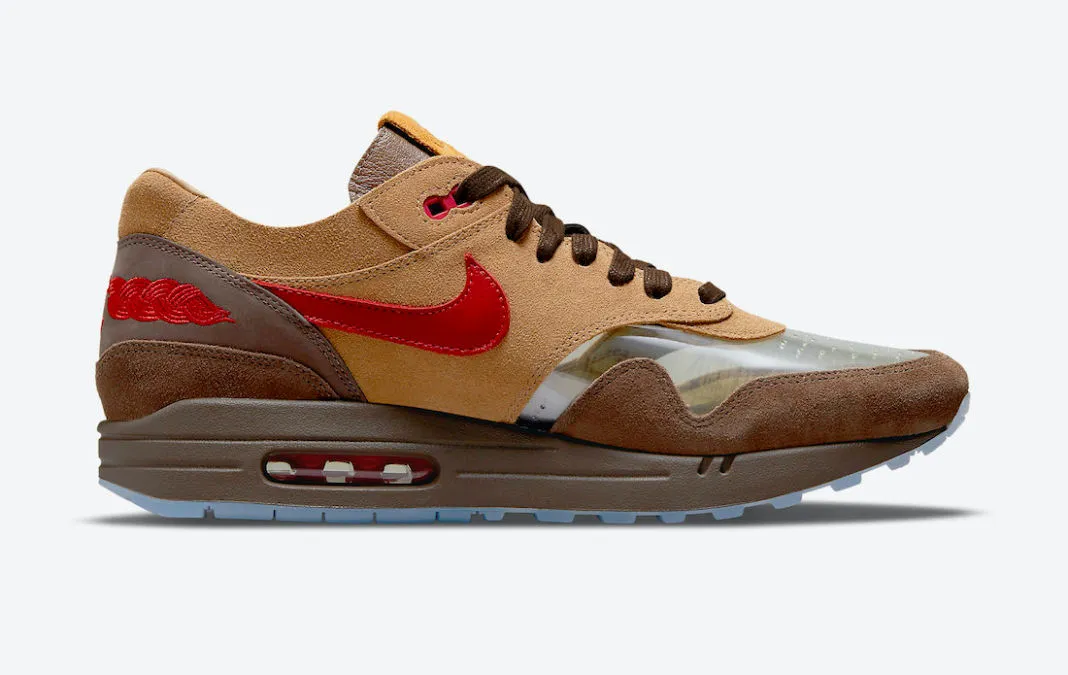 Nike Air Max 1 CLOT Kiss of Death CHA Rocky Tan Sport Red DD1870-200