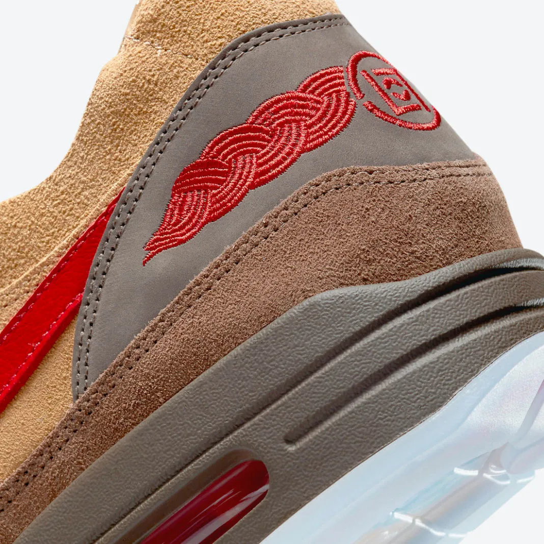 Nike Air Max 1 CLOT Kiss of Death CHA Rocky Tan Sport Red DD1870-200